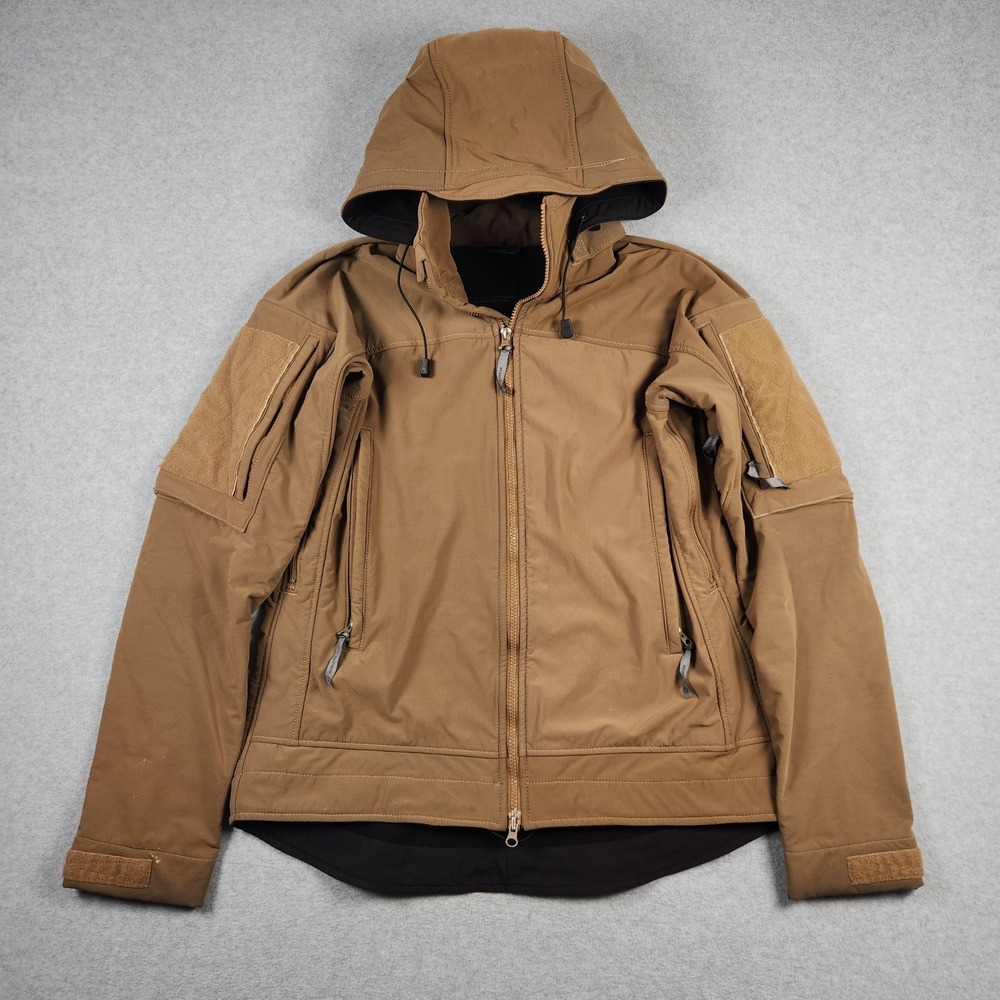 Beyond Clothing Jacket Medium Brown Cold Fusion L5 PCU Softshell Hooded Zip USA